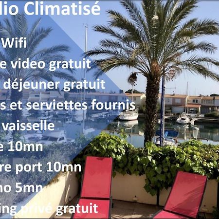 Cap Capistol Studio Avec Terrasse, Vue Port Agde Exterior foto